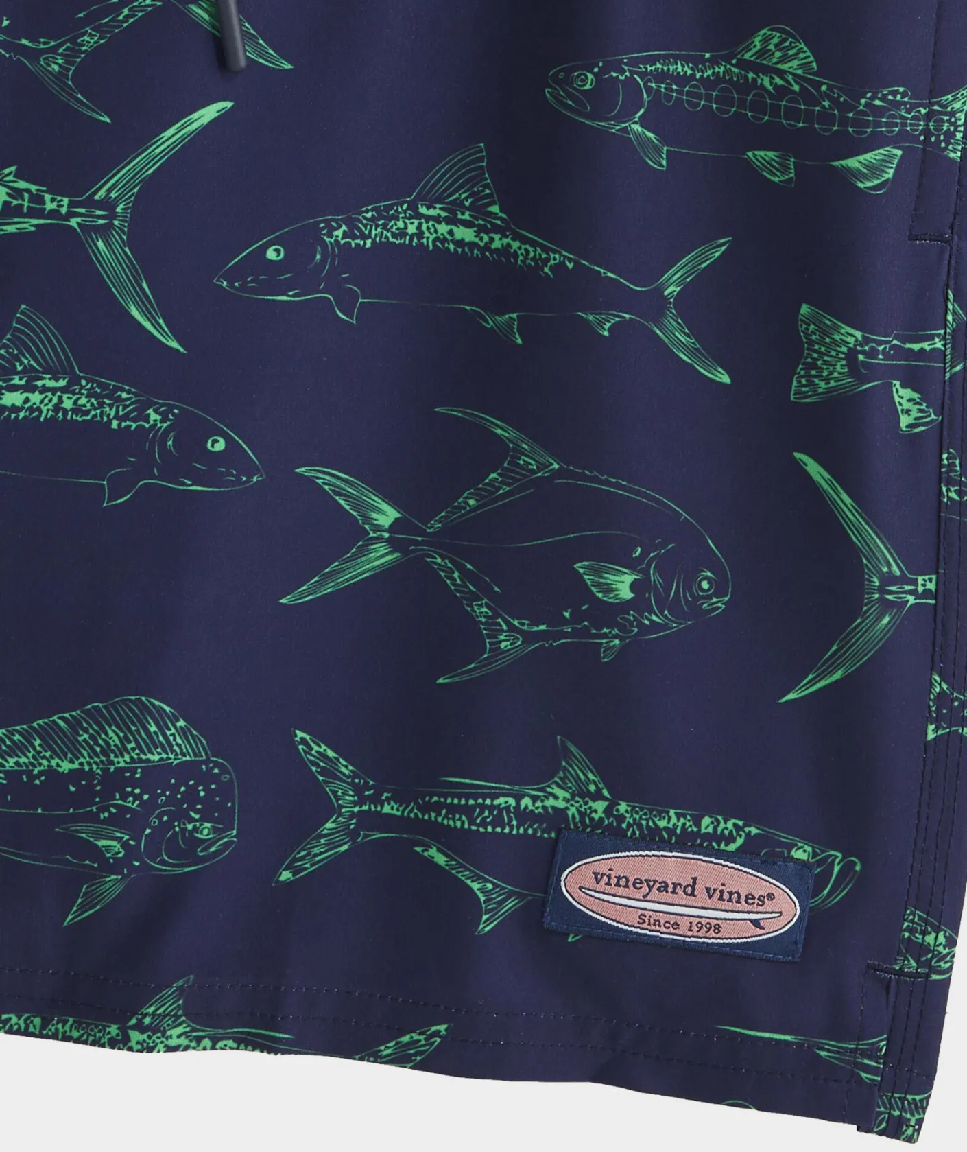 Swimwear<Vineyard Vines 7 Inch Printed Chappy Swim Trunks Outline Fish Navy