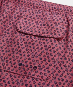 Swimwear<Vineyard Vines 5 Inch Printed Chappy Swim Trunks Flrl Micro Jetty Red