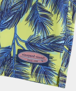 Swimwear<Vineyard Vines 5 Inch Printed Chappy Swim Trunks Pine Palms Wild Lime