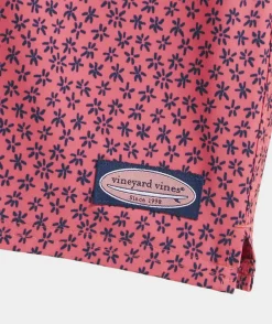 Swimwear<Vineyard Vines 7 Inch Printed Chappy Swim Trunks Flrl Micro Jetty Red