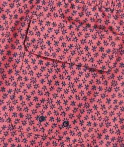 Swimwear<Vineyard Vines 7 Inch Printed Chappy Swim Trunks Flrl Micro Jetty Red