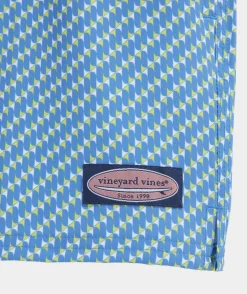 Swimwear<Vineyard Vines 5 Inch Printed Chappy Swim Trunks Tri Geo Hull Blue