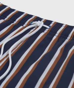 Swimwear<Vineyard Vines 7 Inch Printed Chappy Swim Trunks PrepStripe Nav/Spice