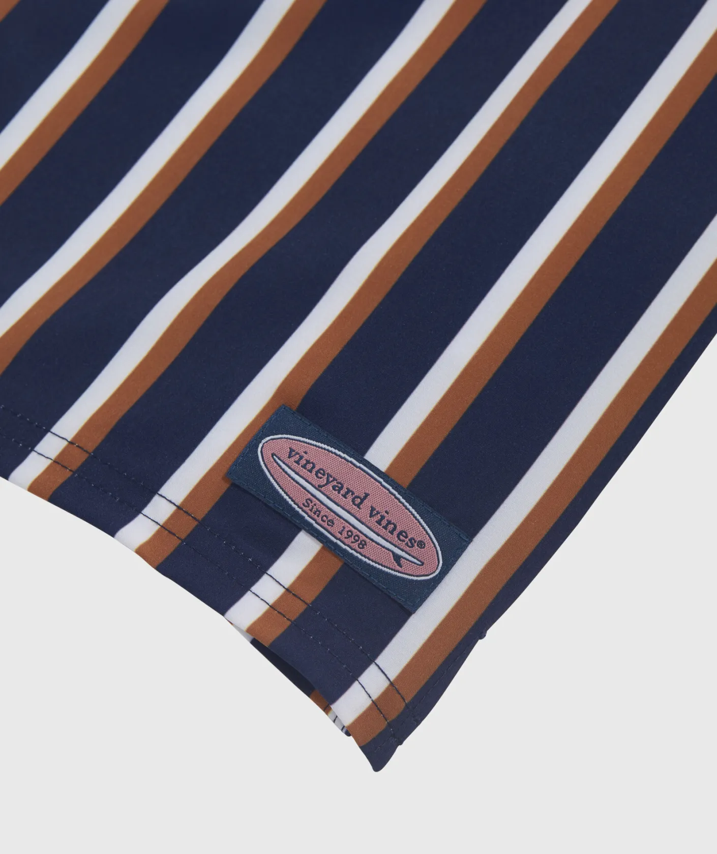 Swimwear<Vineyard Vines 7 Inch Printed Chappy Swim Trunks PrepStripe Nav/Spice