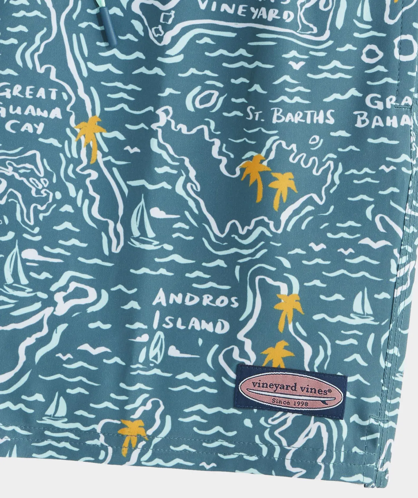 Swimwear<Vineyard Vines 7 Inch Printed Chappy Swim Trunks Isl Maps Mallrd Blue