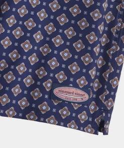 Swimwear<Vineyard Vines 7 Inch Printed Chappy Swim Trunks Foulard Naut Navy