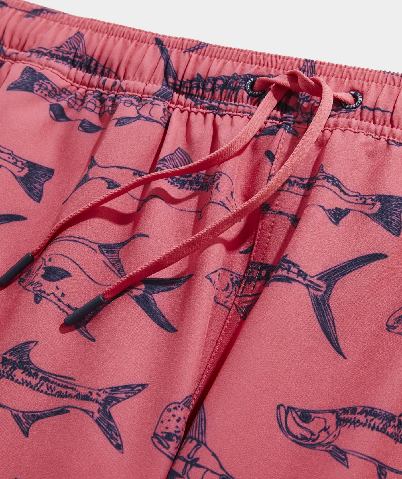Swimwear<Vineyard Vines 5 Inch Printed Chappy Swim Trunks Outln Fish Jetty Red