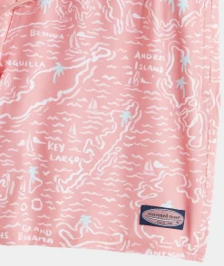 Swimwear<Vineyard Vines 7 Inch Printed Chappy Swim Trunks Islnd Maps Chpy Cymn