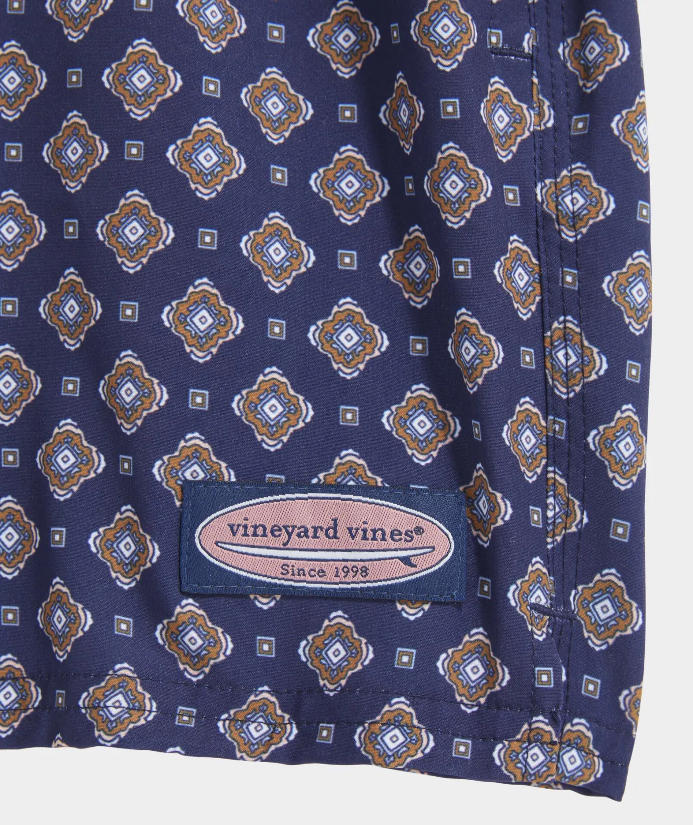 Swimwear<Vineyard Vines 5 Inch Printed Chappy Swim Trunks Foulard Naut Navy
