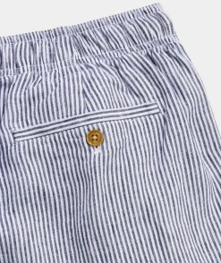 Shorts<Vineyard Vines 7 Inch Pull-On Linen Shorts Nautical Navy STP