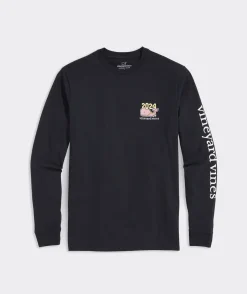 Tees<Vineyard Vines 2024 NYE Whale Long-Sleeve Tee Jet Black