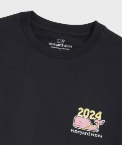 Tees<Vineyard Vines 2024 NYE Whale Long-Sleeve Tee Jet Black