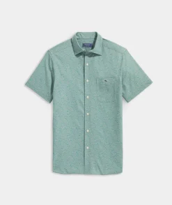 Button-Down Shirts<Vineyard Vines Abe Pieciak Fishing Lures Short-Sleeve Performance Shirt Lures Micro - Sage Olive