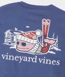 Tees<Vineyard Vines Après Ski Whale Long-Sleeve Pocket Tee Moonshine