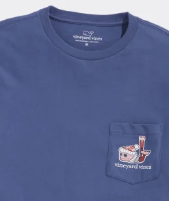 Tees<Vineyard Vines Après Ski Whale Long-Sleeve Pocket Tee Moonshine