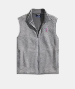 Baltimore Orioles<Vineyard Vines Baltimore Orioles Mountain Sweater Fleece Vest Grey Heather