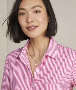 Shirts & Tops<Vineyard Vines Bayview Poplin Button-Down Rhododendron/White