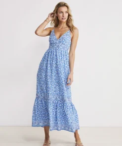 Dresses & Skirts<Vineyard Vines Blue Katama Tile Sconset Maxi Dress Katama Tile - Blue