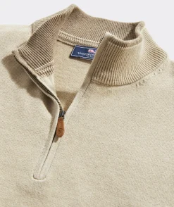 Quarter-Zips<Vineyard Vines Boathouse Tipped Quarter-Zip Oatmeal Heather