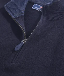 Sweaters<Vineyard Vines Boathouse Tipped Quarter-Zip Nautical Navy