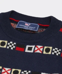 Sweaters<Vineyard Vines Boys’ Cotton Cashmere Cable Crewneck Sweater Island Paradise