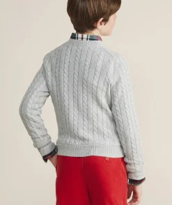 Sweaters<Vineyard Vines Boys’ Cotton Cashmere Cable Crewneck Sweater Green Meadow