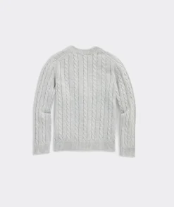 Sweaters<Vineyard Vines Boys’ Cotton Cashmere Cable Crewneck Sweater Green Meadow