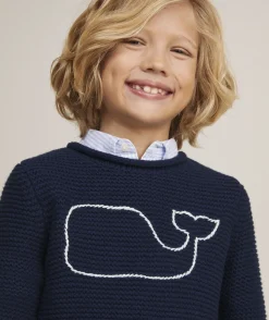 Sweaters<Vineyard Vines Boys’ Cotton Cashmere Cable Crewneck Sweater Light Gray Heather