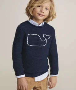 Sweaters<Vineyard Vines Boys’ Cotton Cashmere Cable Crewneck Sweater Light Gray Heather