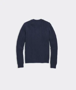 Sweaters<Vineyard Vines Boys’ Cotton Cashmere Cable Crewneck Sweater Wild Lime