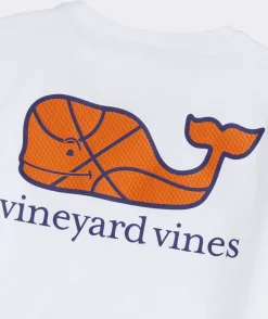 Tees<Vineyard Vines Boys' Basketball Whale Short-Sleeve Pocket Tee White Cap