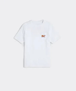 Tees<Vineyard Vines Boys' Basketball Whale Short-Sleeve Pocket Tee White Cap