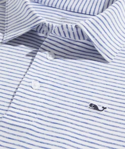 Polos<Vineyard Vines Boys' Bradley Stripe Sankaty Polo Stripe White/Tejeda