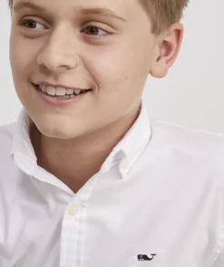 Button-Down Shirts<Vineyard Vines Boys' Cotton Short-Sleeve Tropical Shirt Tiny Floral - Navy