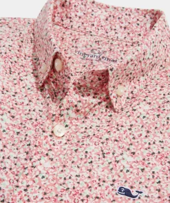 Button-Down Shirts<Vineyard Vines Boys' Cotton Short-Sleeve Tropical Shirt Tiny Floral - Cayman