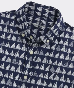 Button-Down Shirts<Vineyard Vines Boys' Cotton Short-Sleeve Boat Parade Shirt BoatParade-PapaPunch