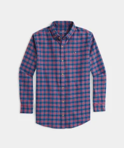 Button-Down Shirts<Vineyard Vines Boys' Cotton Twill Plaid Shirt Pld Cocktail Sauce