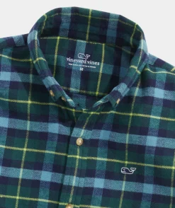 Button-Down Shirts<Vineyard Vines Boys' Cotton Twill Plaid Shirt Pld Nautical Navy