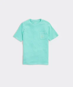 Tees<Vineyard Vines Boys' Dyed Slub Whale Short-Sleeve Pocket Tee Splish Splash