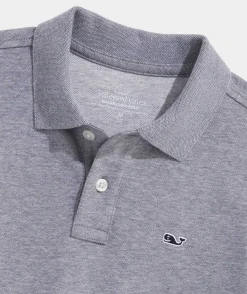 Polos<Vineyard Vines Boys' Edgartown Pique Polo White Cap
