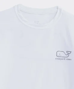 Swim & Rashguards|Tees<Vineyard Vines Boys' Fish Hook Whale Long-Sleeve Harbor Performance Tee Hull Blue Heather