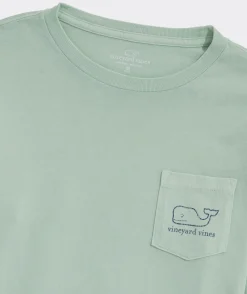 Tees<Vineyard Vines Boys' Football Whale Dot Long-Sleeve Hoodie Tee Mist Green