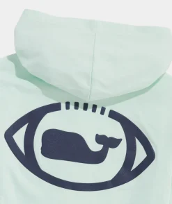 Tees<Vineyard Vines Boys' Football Whale Dot Long-Sleeve Hoodie Tee Grey Heather