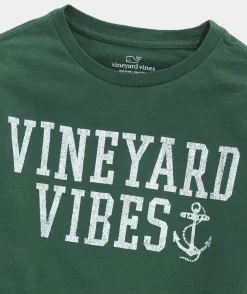 Tees<Vineyard Vines Boys' Football Whale Long-Sleeve Pocket Tee Crimson