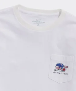 Tees<Vineyard Vines Boys' Football Whale Long-Sleeve Tee Nautical Navy