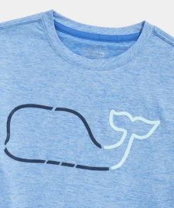Tees<Vineyard Vines Boys' Front Whale Short-Sleeve Harbor Performance Tee Grey Heather