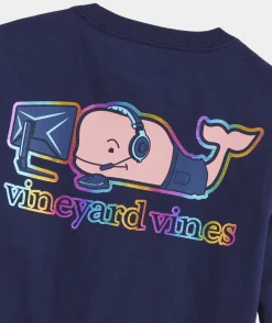 Tees<Vineyard Vines Boys' Gamer Character Whale Long-Sleeve Pocket Tee Nautical Navy