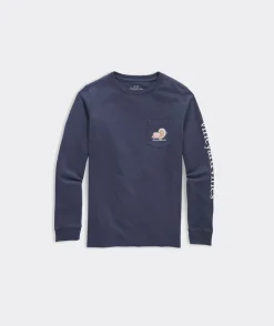 Tees<Vineyard Vines Boys' Glow-In-The-Dark Holiday Lights Whale Long-Sleeve Tee Medium Gray Heather
