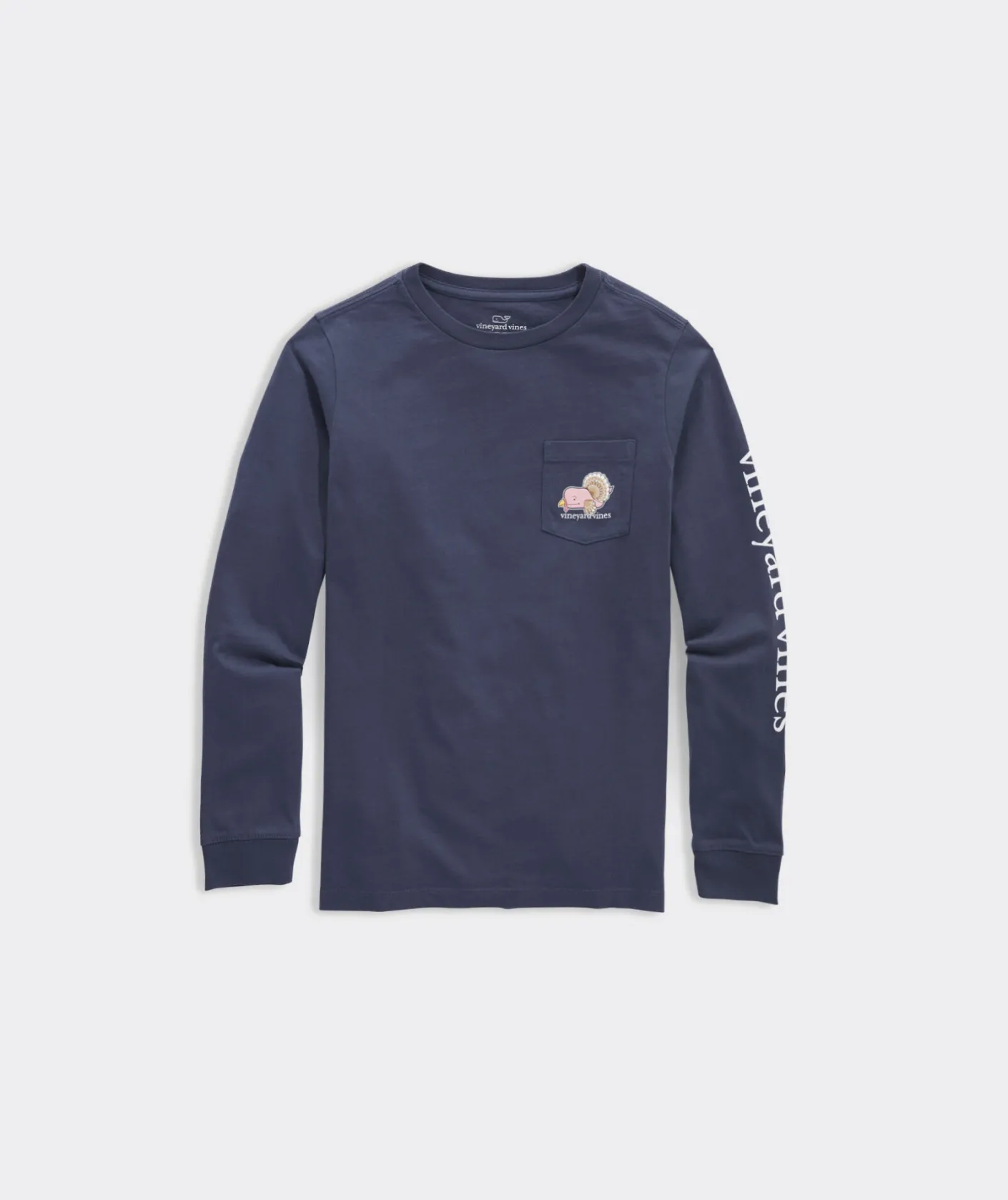 Tees<Vineyard Vines Boys' Glow-In-The-Dark Holiday Lights Whale Long-Sleeve Tee Medium Gray Heather