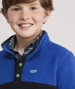 Sweatshirts & Sweatpants<Vineyard Vines Boys' Harbor Fleece Quarter-Snap Fairisle- Naut Navy